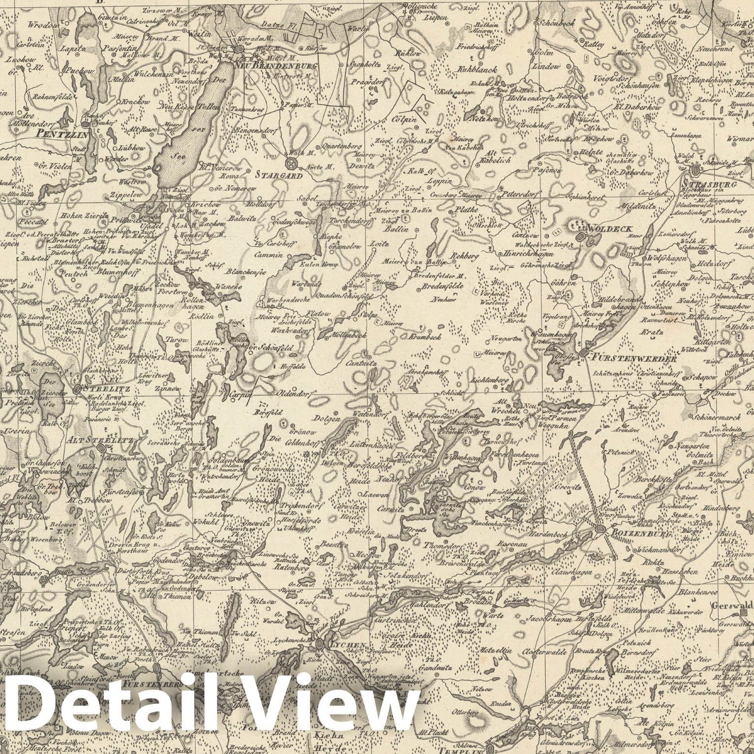 Historic Map : Sect. 30. Theil von Meklenburg. = Partie de Meklenbourg, 1813, Vintage Wall Decor