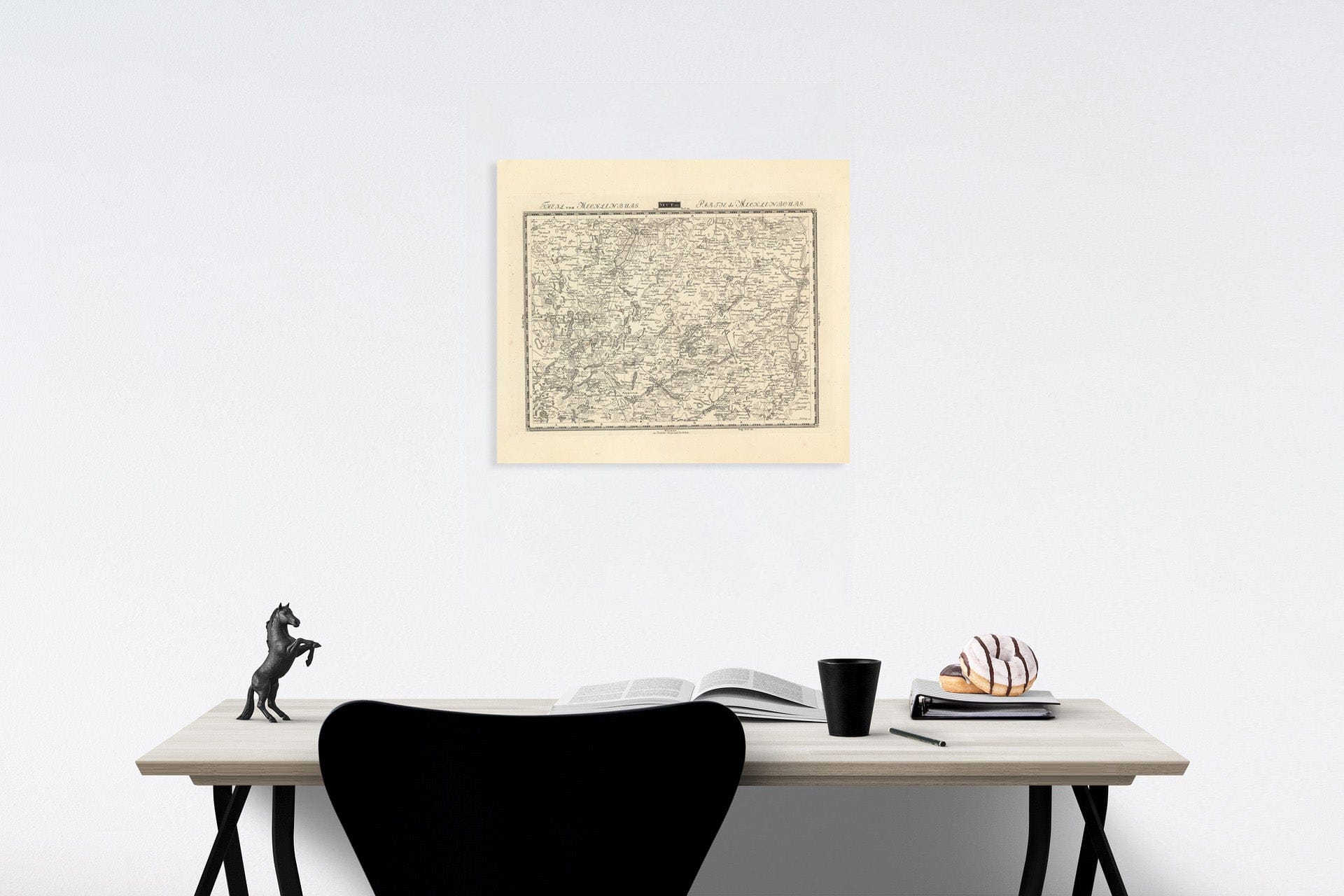 Historic Map : Sect. 30. Theil von Meklenburg. = Partie de Meklenbourg, 1813, Vintage Wall Decor