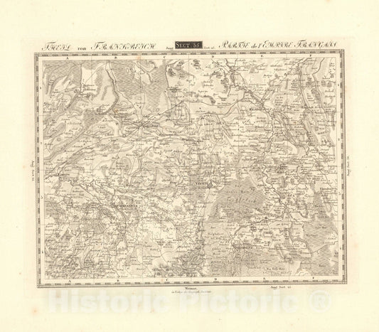 Historic Map : Sect. 35. Theil von Frankreich = Partie de l'Empire Francaise, 1813, Vintage Wall Decor