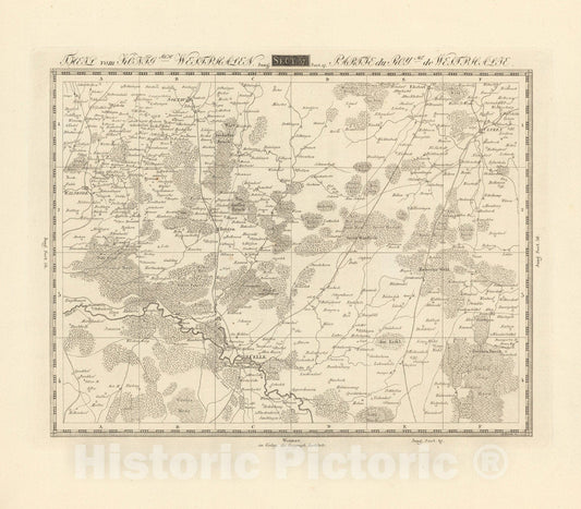 Historic Map : Sect. 37. Theil vom Konigrch. Westphalen = Partie du Royme. de Westphalie, 1813, Vintage Wall Decor