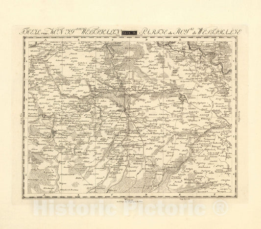 Historic Map : Sect. 38. Theil vom Konigrch. Westphalen = Partie du Royme. de Westphalie, 1813, Vintage Wall Decor