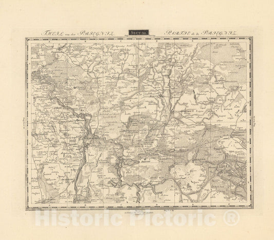 Historic Map : Sect. 39. Theil von der Priegniz = Partie de la Priegniz, 1813, Vintage Wall Decor