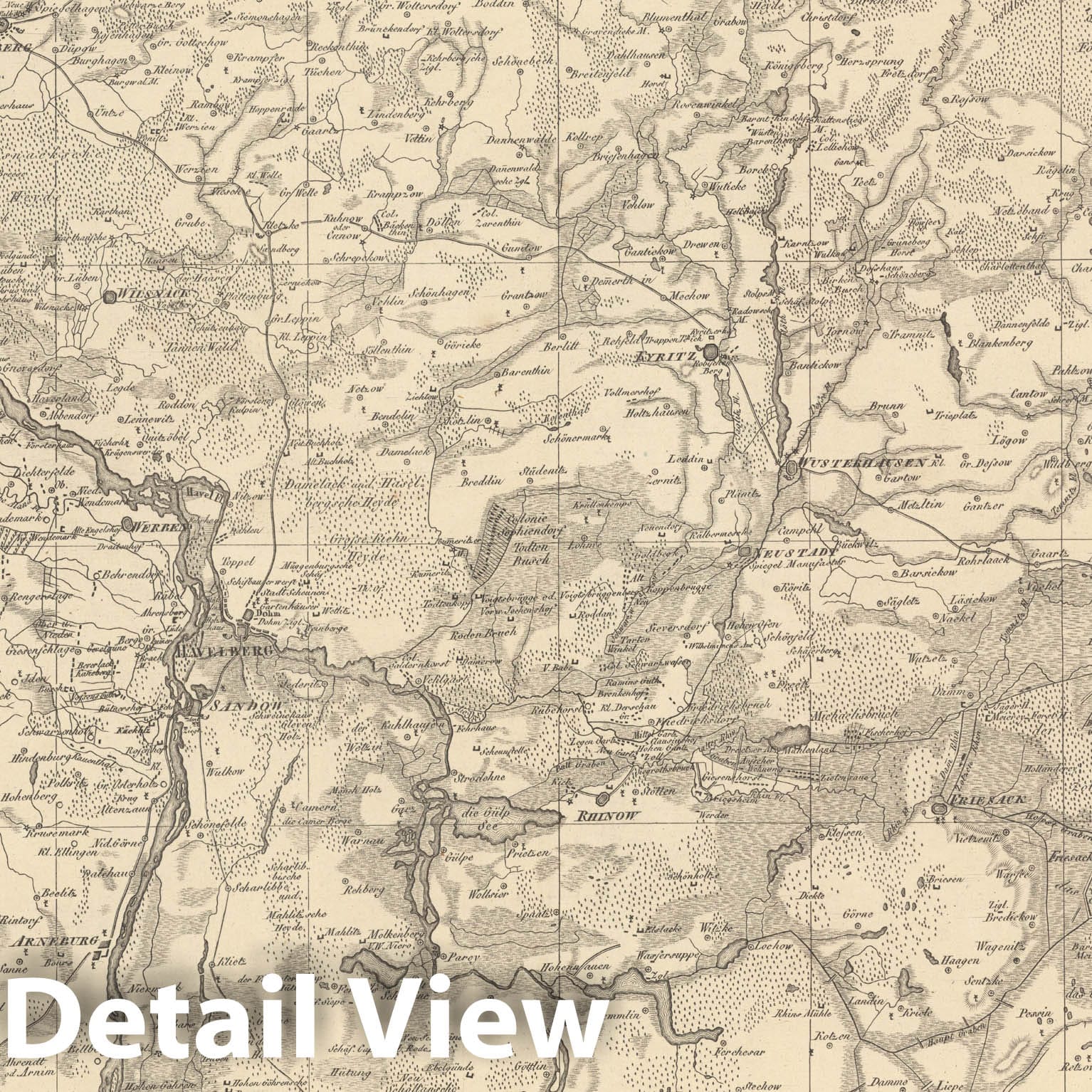 Historic Map : Sect. 39. Theil von der Priegniz = Partie de la Priegniz, 1813, Vintage Wall Decor