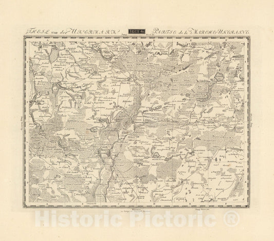 Historic Map : Sect. 40. Theil von der Ukermark = Partie de la Marche-Ukeraine, 1813, Vintage Wall Decor