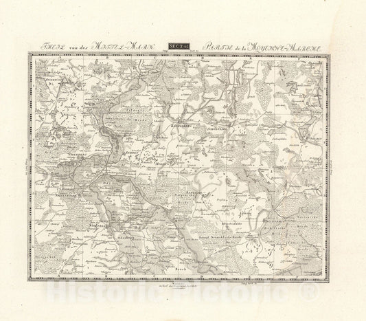 Historic Map : Sect. 41. Theil von der Mittel-Mark = Partie de la Moyenne Marche, 1813, Vintage Wall Decor