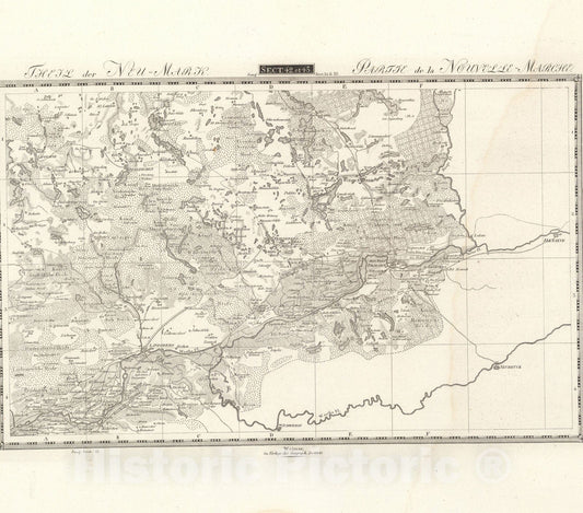 Historic Map : Sect. 42-43. Theil der Neu-Mark = Partie de la Nouvelle-Marche, 1813, Vintage Wall Decor