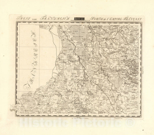 Historic Map : Sect. 44. Theil von Frankreich = Partie de l'Empire Francaise, 1813, Vintage Wall Decor