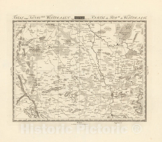 Historic Map : Sect. 47. Theil vom Konigrch. Westphalen = Partie du Royme. de Westphalie, 1813, Vintage Wall Decor