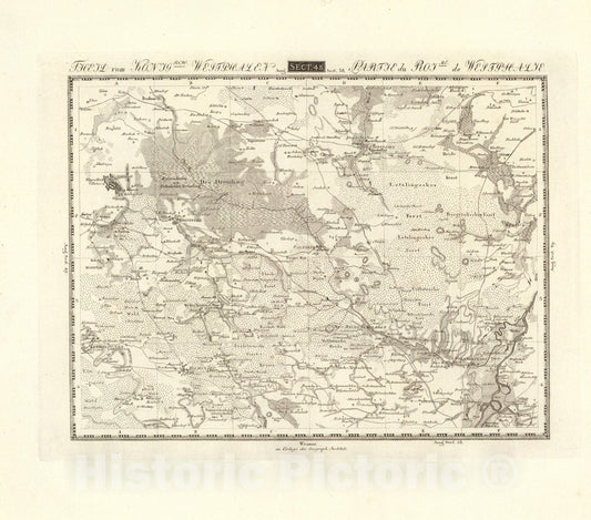 Historic Map : Sect. 48. Theil vom Konigrch. Westphalen = Partie du Royme. de Westphalie, 1813, Vintage Wall Decor