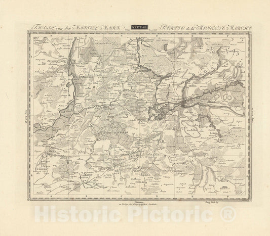 Historic Map : Sect. 49. Theil von der Mittel-Mark = Partie de la Moyenne Marche, 1813, Vintage Wall Decor