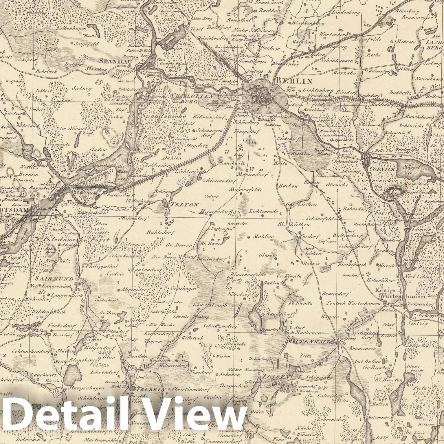 Historic Map : Sect. 50. Theil von der Mittel-Mark = Partie de la Moyenne Marche, 1813, Vintage Wall Decor