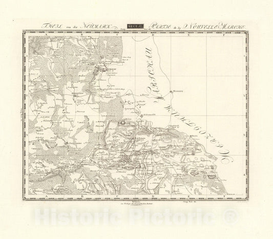 Historic Map : Sect. 52. Theil der Neu-Mark = Partie de la Nouvelle-Marche, 1813, Vintage Wall Decor