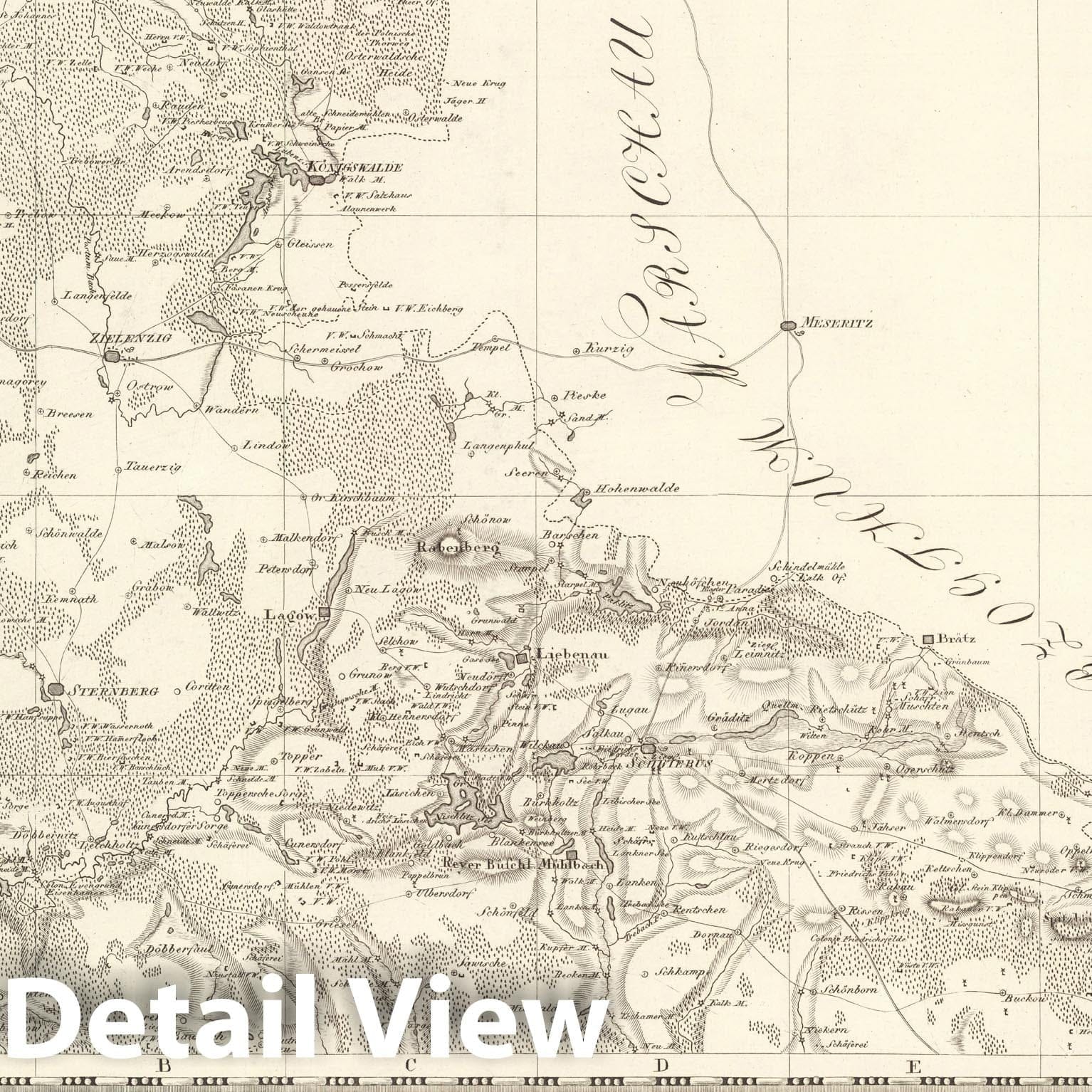 Historic Map : Sect. 52. Theil der Neu-Mark = Partie de la Nouvelle-Marche, 1813, Vintage Wall Decor