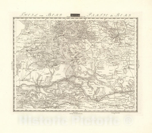 Historic Map : Sect. 54. Theil von Berg. = Partie de Berg, 1813, Vintage Wall Decor