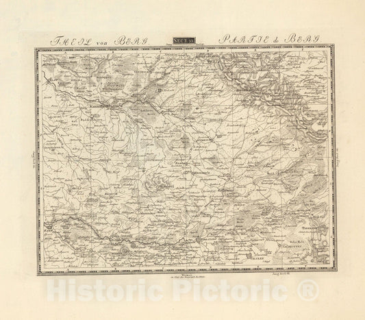 Historic Map : Sect. 55. Theil von Berg. = Partie de Berg, 1813, Vintage Wall Decor