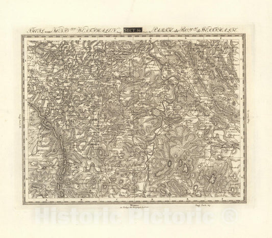Historic Map : Sect. 56. Theil vom Konigrch. Westphalen = Partie du Royme. de Westphalie, 1813, Vintage Wall Decor