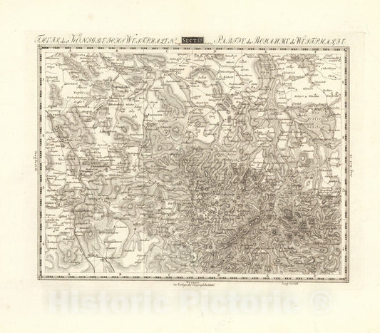 Historic Map : Sect. 57. Theil des Konigreichs Westphalen. = Partie du Royaume de Westphalie, 1813, Vintage Wall Decor