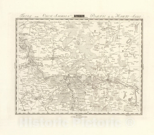 Historic Map : Sect. 59. Theil von Ober-Sachsen = Partie de la Haute-Saxe, 1813, Vintage Wall Decor