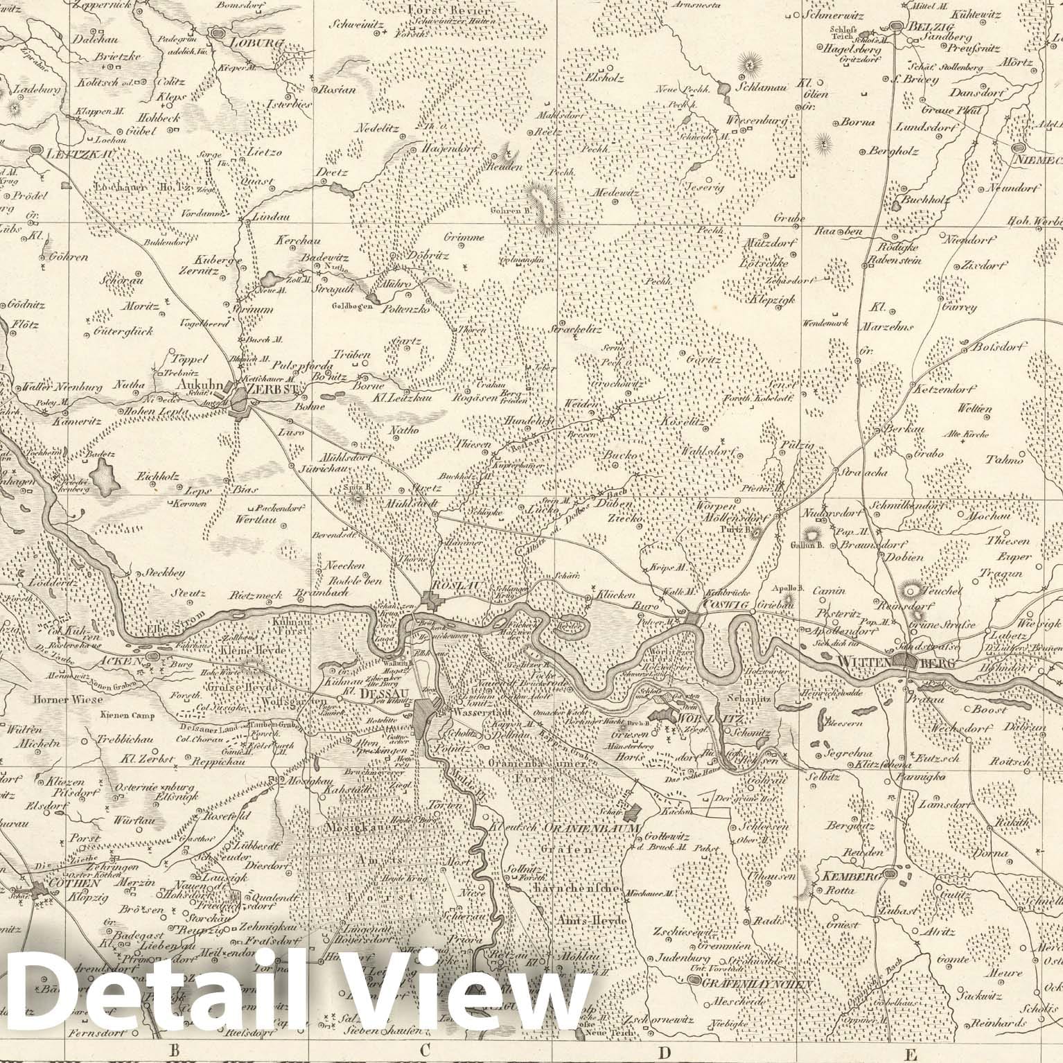 Historic Map : Sect. 59. Theil von Ober-Sachsen = Partie de la Haute-Saxe, 1813, Vintage Wall Decor