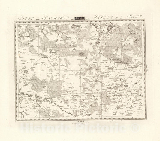 Historic Map : Sect. 61. Theil der Lausiz. = Partie de la Lusace, 1813, v1, Vintage Wall Decor