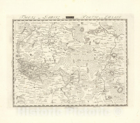 Historic Map : Sect. 61. Theil der Lausiz. = Partie de la Lusace, 1813, v2, Vintage Wall Decor