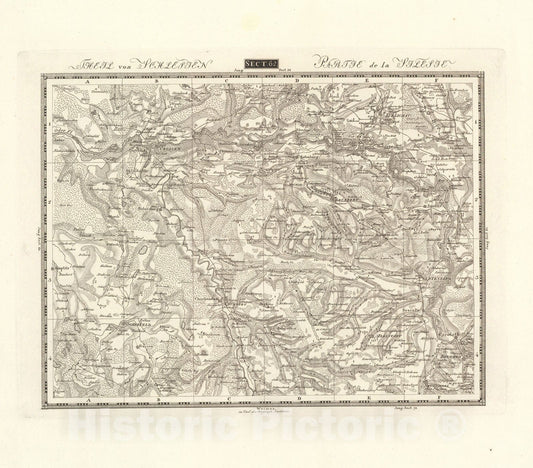 Historic Map : Sect. 62. Theil der Lausiz. = Partie de la Lusace, 1813, Vintage Wall Decor