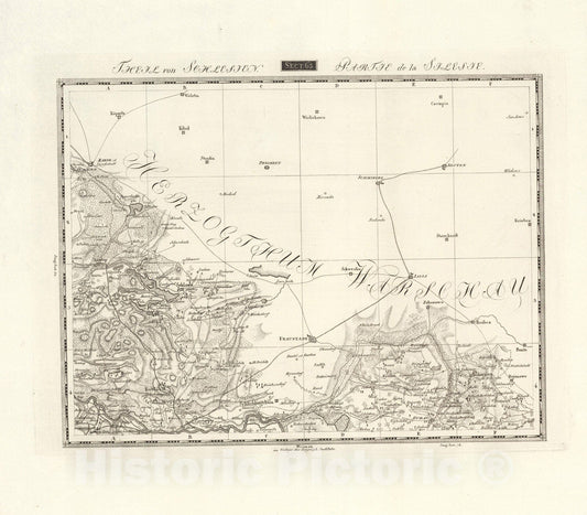 Historic Map : Sect. 63. Theil von Schlesien. = Partie de la Silesie, 1813, Vintage Wall Decor