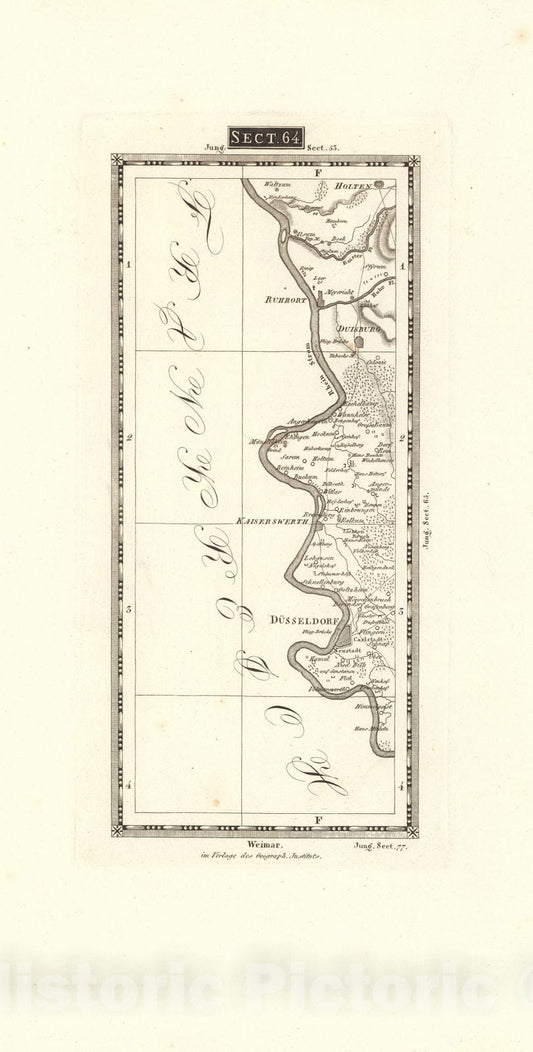 Historic Map : Sect. 64. (Theil von Beg. = Partie de Berg), 1813, Vintage Wall Decor