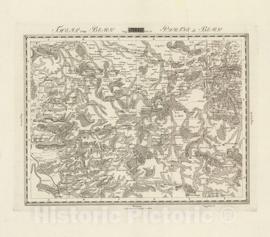Historic Map : Sect. 65. Theil von Beg. = Partie de Berg, 1813, Vintage Wall Decor