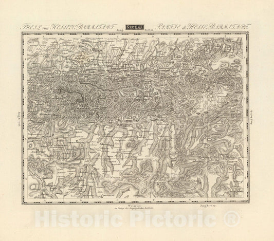 Historic Map : Sect. 66. Theil von Hessen-Darmstadt. = Partie de Hesse-Darmstadt, 1813, Vintage Wall Decor