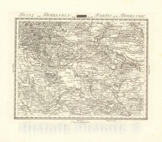 Historic Map : Sect. 69. Theil von Thuringen. = Partie de la Thuringue, 1813, Vintage Wall Decor