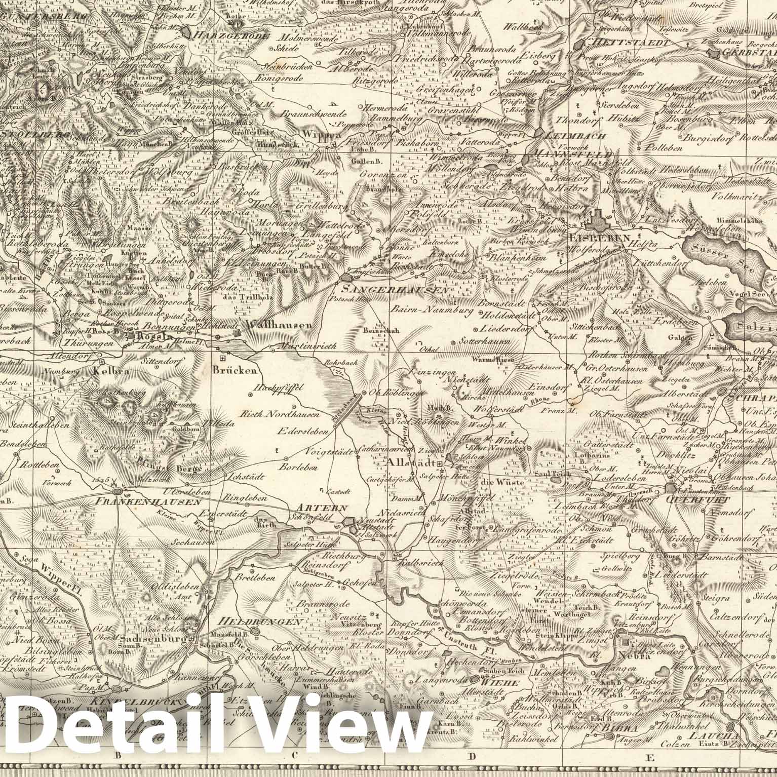 Historic Map : Sect. 69. Theil von Thuringen. = Partie de la Thuringue, 1813, Vintage Wall Decor