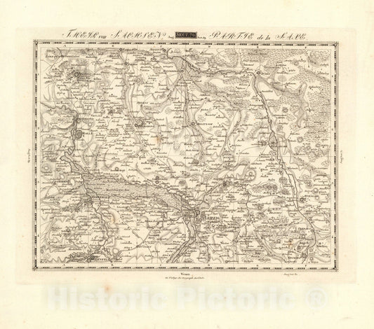 Historic Map : Sect. 70. Theil von Sachsen. = Partie de la Saxe, 1813, Vintage Wall Decor