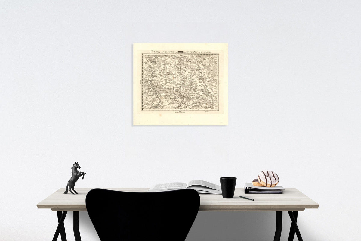 Historic Map : Sect. 70. Theil von Sachsen. = Partie de la Saxe, 1813, Vintage Wall Decor
