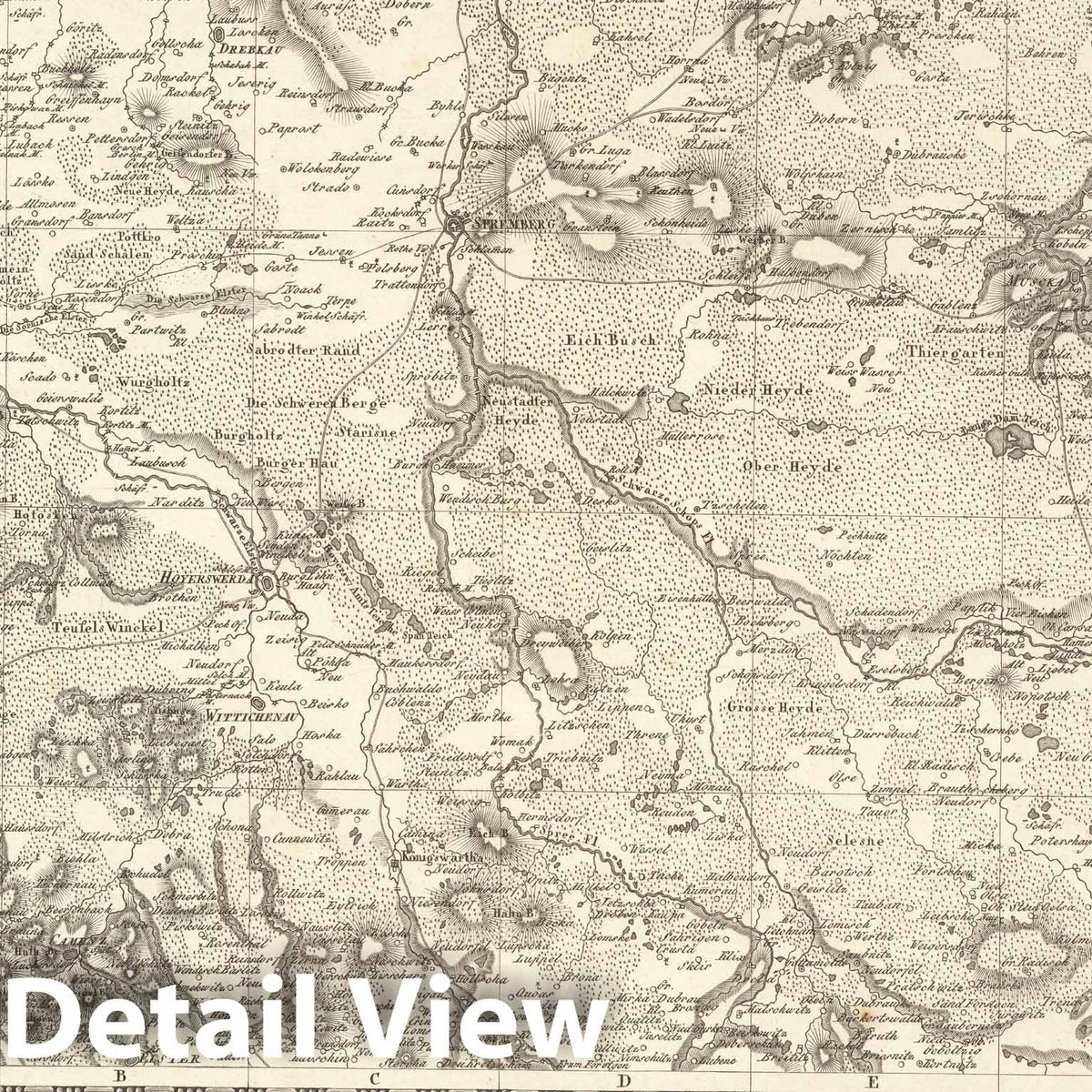 Historic Map : Sect. 72. Theil der Lausitz. = Partie de la Lusace, 1813, Vintage Wall Decor