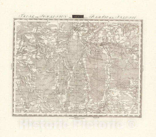 Historic Map : Sect. 73. Theil von Schlesien. = Partie de la Silesie, 1813, Vintage Wall Decor