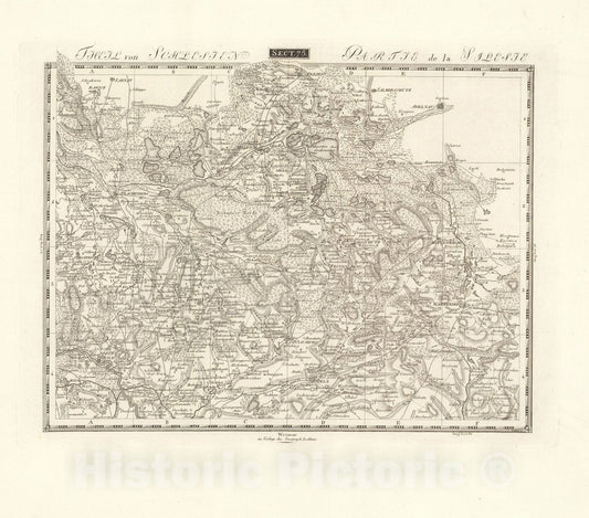 Historic Map : Sect. 75. Theil von Schlesien. = Partie de la Silesie, 1813, Vintage Wall Decor