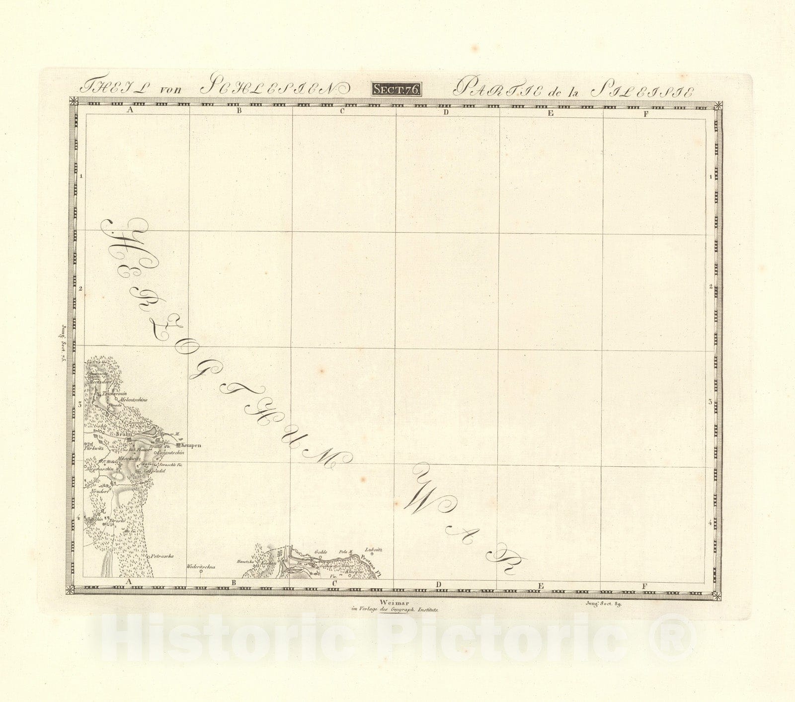 Historic Map : Sect. 76. Theil von Schlesien. = Partie de la Silesie, 1813, Vintage Wall Decor