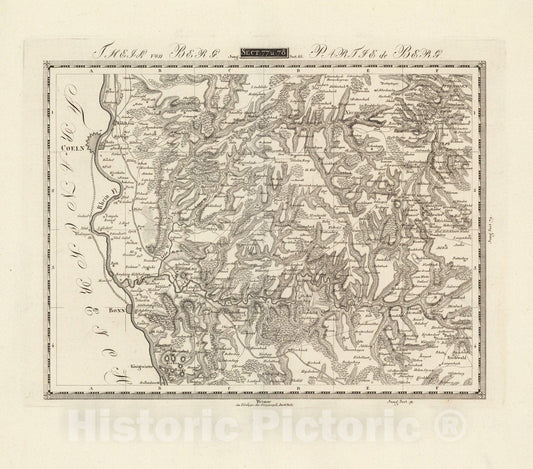 Historic Map : Sect. 77-78. Theil von Berg. = Partie de Berg., 1813, Vintage Wall Decor