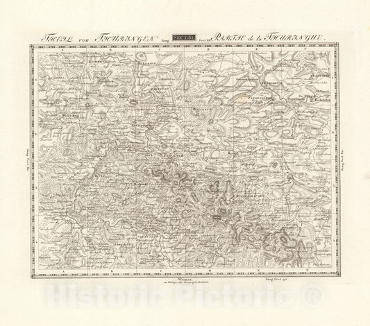Historic Map : Sect. 81. Theil von Thuringen. = Partie de la Thuringue, 1813, Vintage Wall Decor