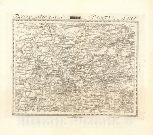 Historic Map : Sect. 82. Theil von Sachsen. = Partie de la Saxe., 1813, Vintage Wall Decor