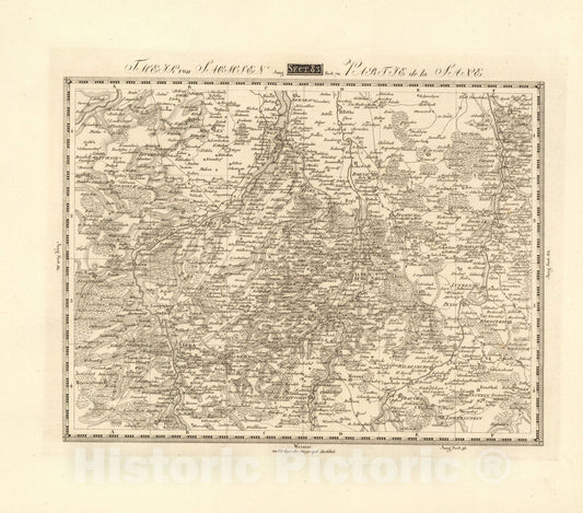 Historic Map : Sect. 83. Theil von Sachsen. = Partie de la Saxe, 1813, Vintage Wall Decor