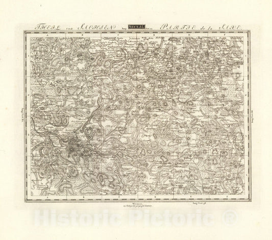 Historic Map : Sect. 85. Theil von Sachsen. = Partie de la Saxe, 1813, Vintage Wall Decor
