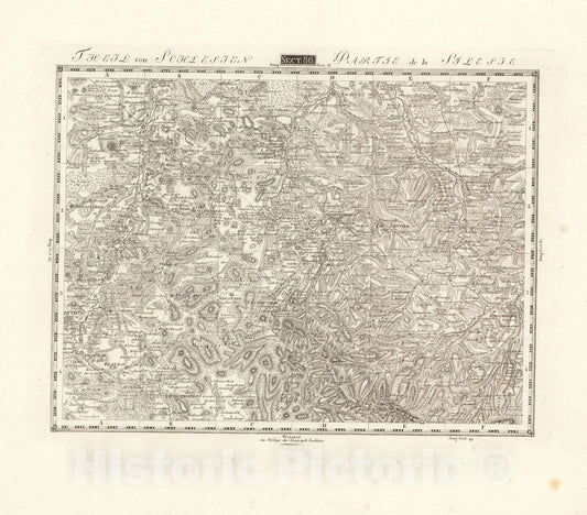 Historic Map : Sect. 86. Theil von Schlesien. = Partie de la Silesie, 1813, Vintage Wall Decor