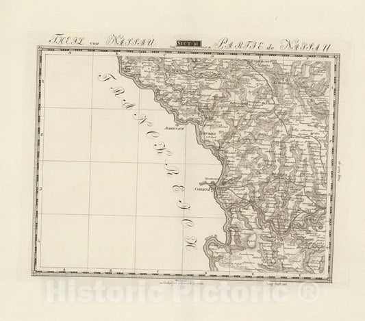 Historic Map : Sect. 91. Theil von Nassau. = Partie de Nassau, 1813, Vintage Wall Decor