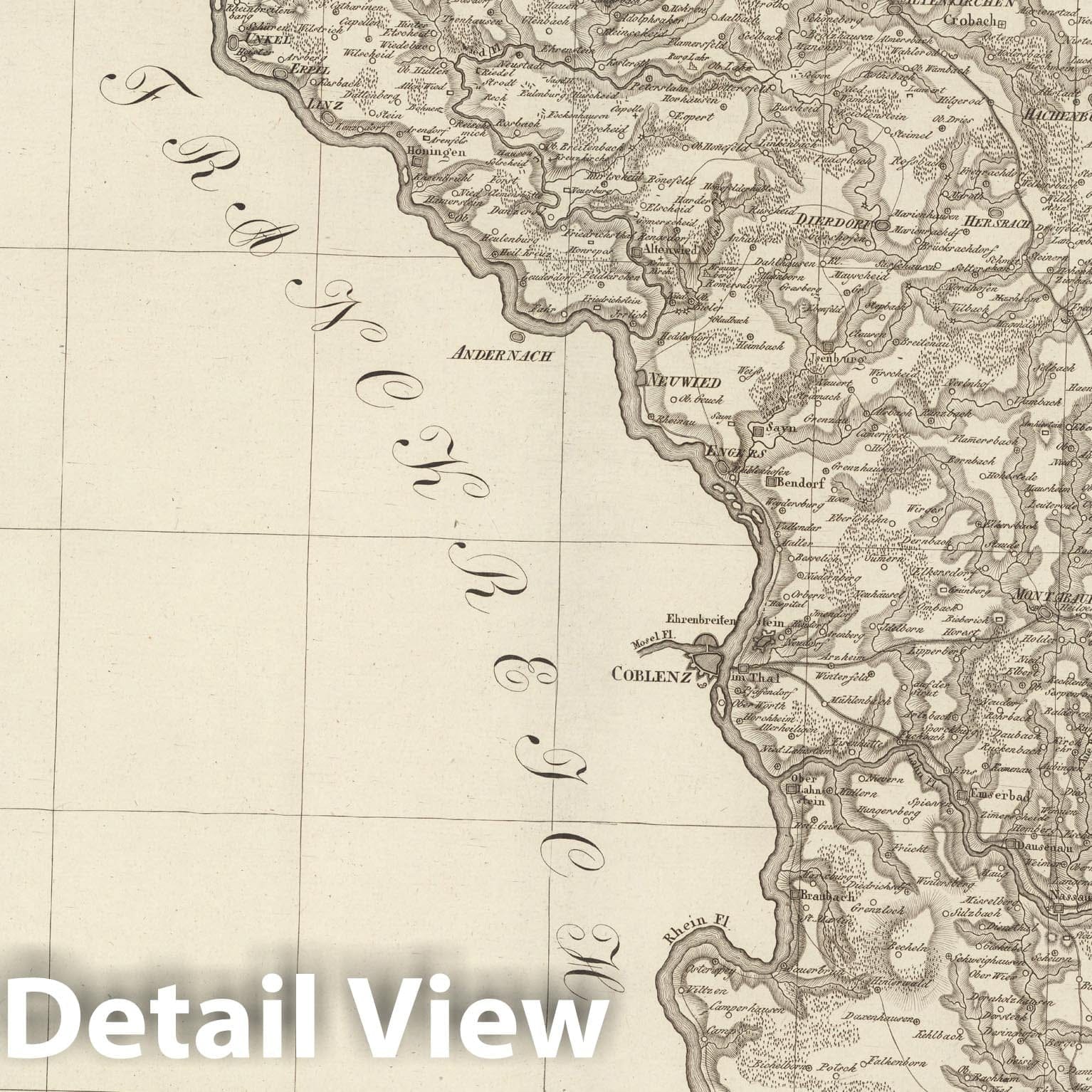 Historic Map : Sect. 91. Theil von Nassau. = Partie de Nassau, 1813, Vintage Wall Decor