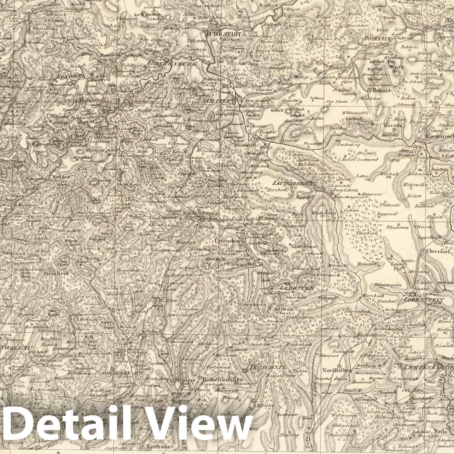 Historic Map : Sect. 95. Theil von Thuringen. = Partie de la Thuringue, 1813, Vintage Wall Decor