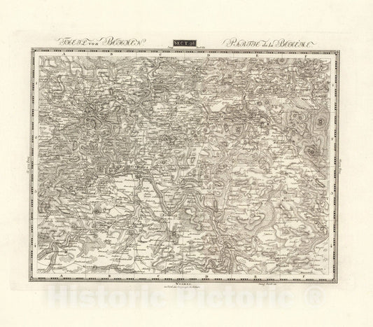 Historic Map : Sect. 98. Theil von Bohmen. = Partie de la Boheme, 1813, Vintage Wall Decor