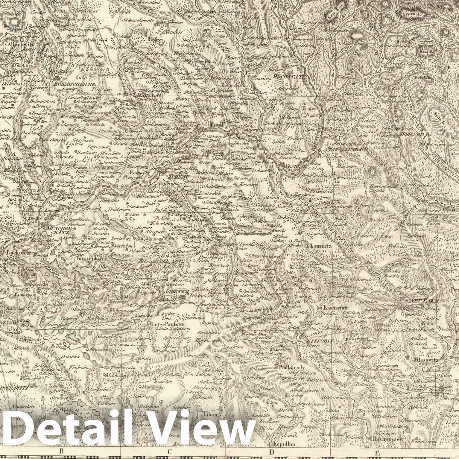 Historic Map : Sect. 99. Theil von Bohmen. = Partie de la Boheme, 1813, Vintage Wall Decor