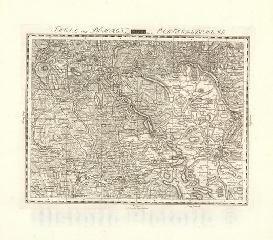 Historic Map : Sect. 100. Theil von Bohmen. = Partie de la Boheme, 1813, Vintage Wall Decor